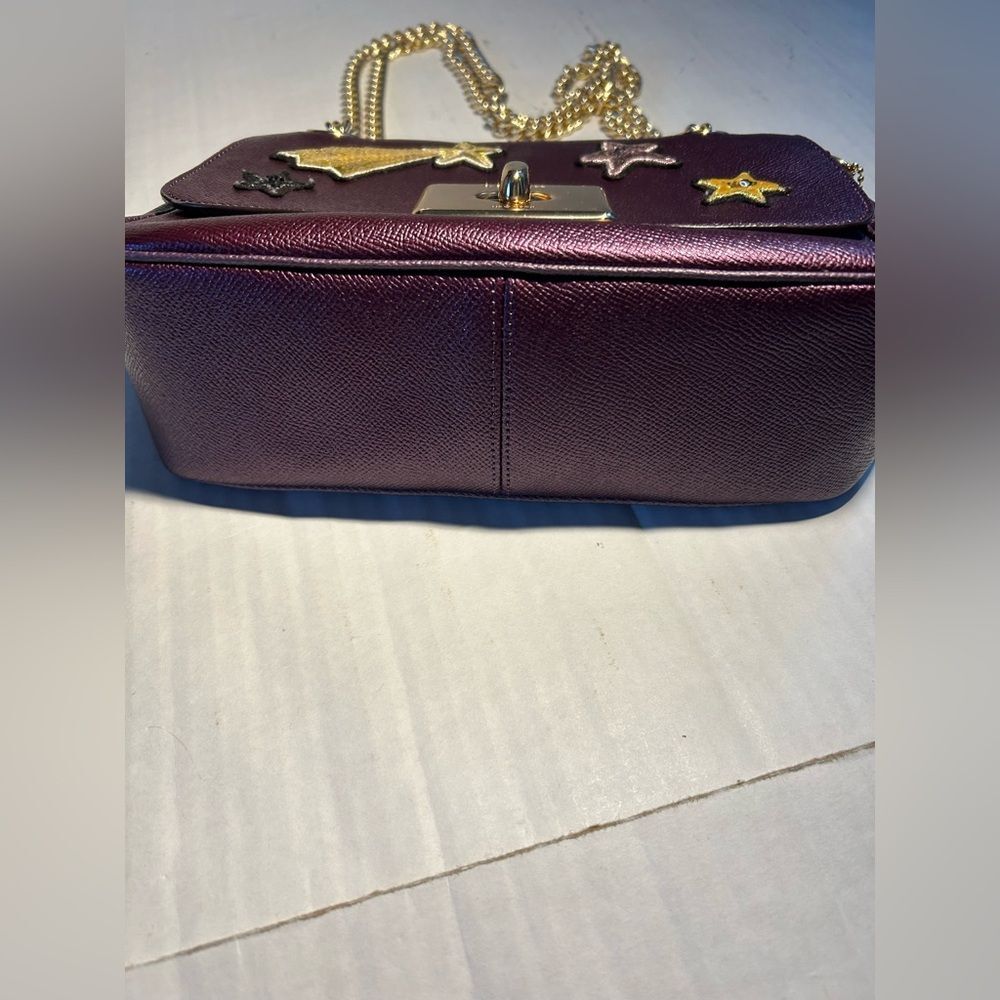 Coach Cassidy Purple Metallic Star Embellished Crossbody Bag F38341 - Picture 3 of 16